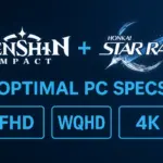 原神とスターレイルのFHD・WQHD・4K向け最適PCスペックを示した青系ゲーミングデザインのアイキャッチ画像