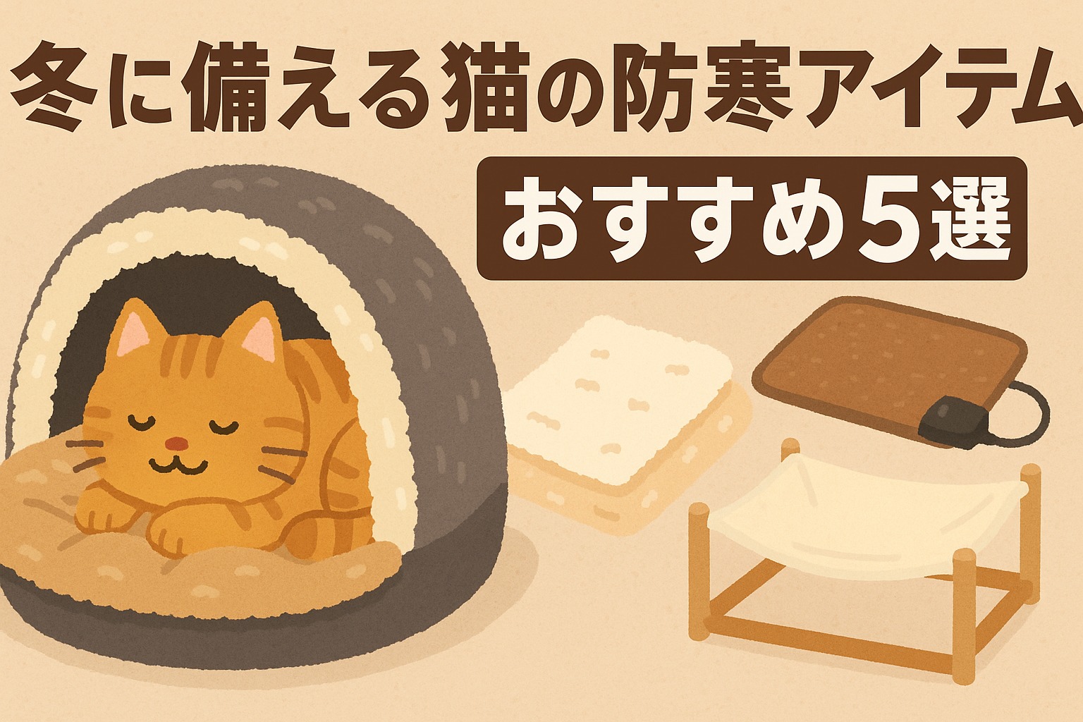 冬の猫がブランケットに包まれてくつろぐ様子実際に使って快適だった冬の猫用アイテムを紹介