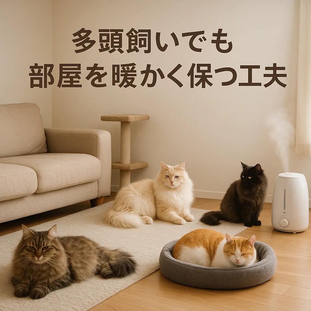 【冬の猫暮らし】多頭飼いでも部屋を暖かく保つ工夫|4匹それぞれの“ちょうどいい場所”を見つける